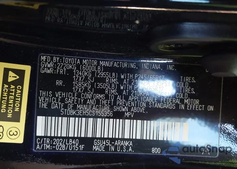 2012 Toyota Highlander Se V6 from USA, damaged, VIN 5TDBK3EH5CS155356